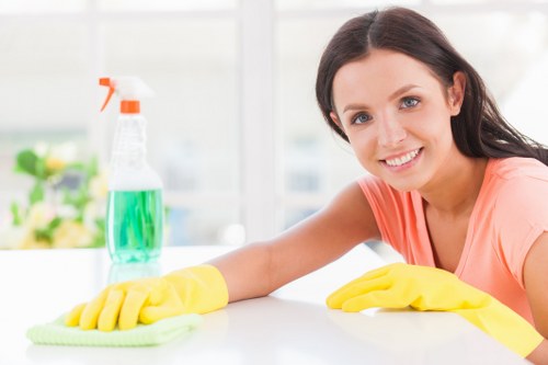 Professional mattress cleaning setup with vacuum and cleaning tools