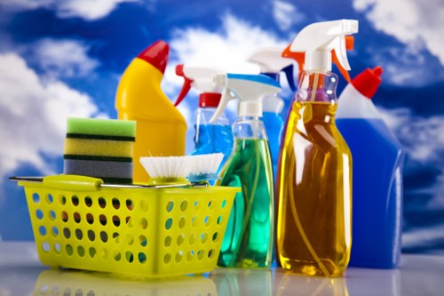 Janitorial team performing commercial cleaning in a workplace