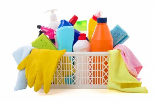 Office cleaning process focusing on shared surfaces and high-touch areas