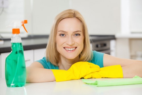 Deep cleaning a bathroom during end of tenancy cleaning