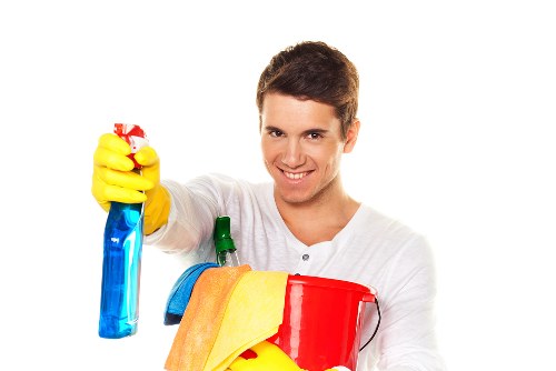 Room-by-room move out cleaning with dusting and mopping